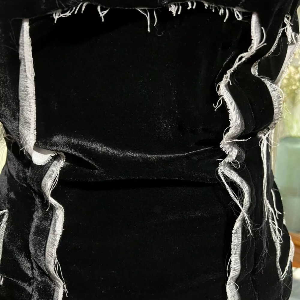 950$ MAISON MARGIELA TOP VELVET BLACK AND WHITE ZIPPER SIZE XS-S 40 IT - Picture 7 of 13